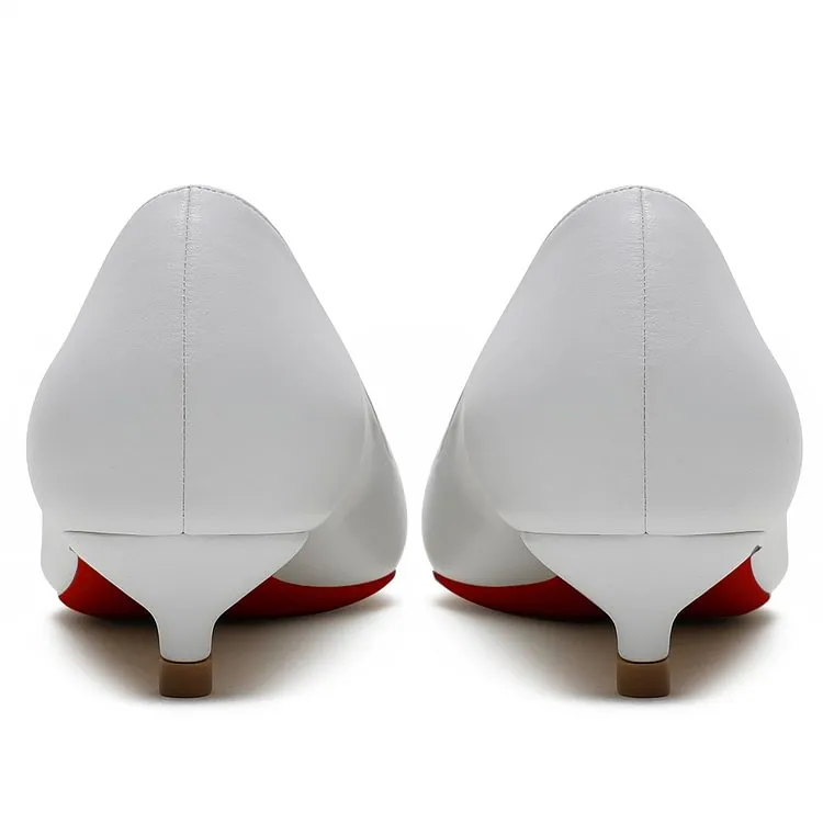 30mm Women's Low Heel Kittens Pointed Toe Casual Slip On Matte Pumps