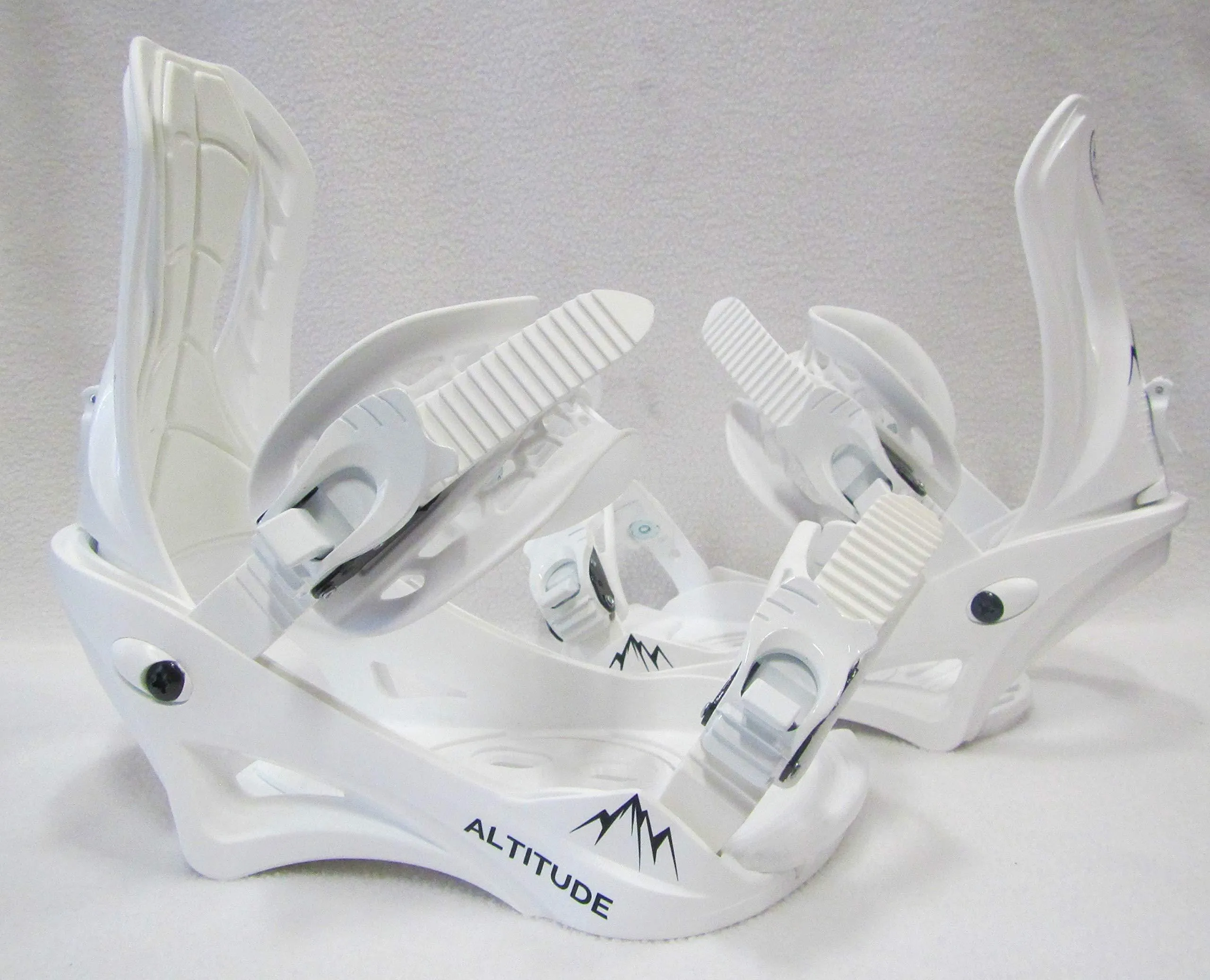 ALTITUDE" Snowboard BINDINGS (White) L/XL (Men 8.5-13 Women 9.5 ) Compatible with 4X4, Burton 3D, Burton EST