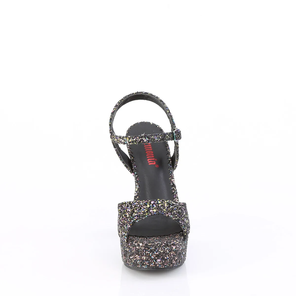 DOLLY-09 DemoniaCult Black Glitter Sexy Women's Sandals (Alternative Footwear)