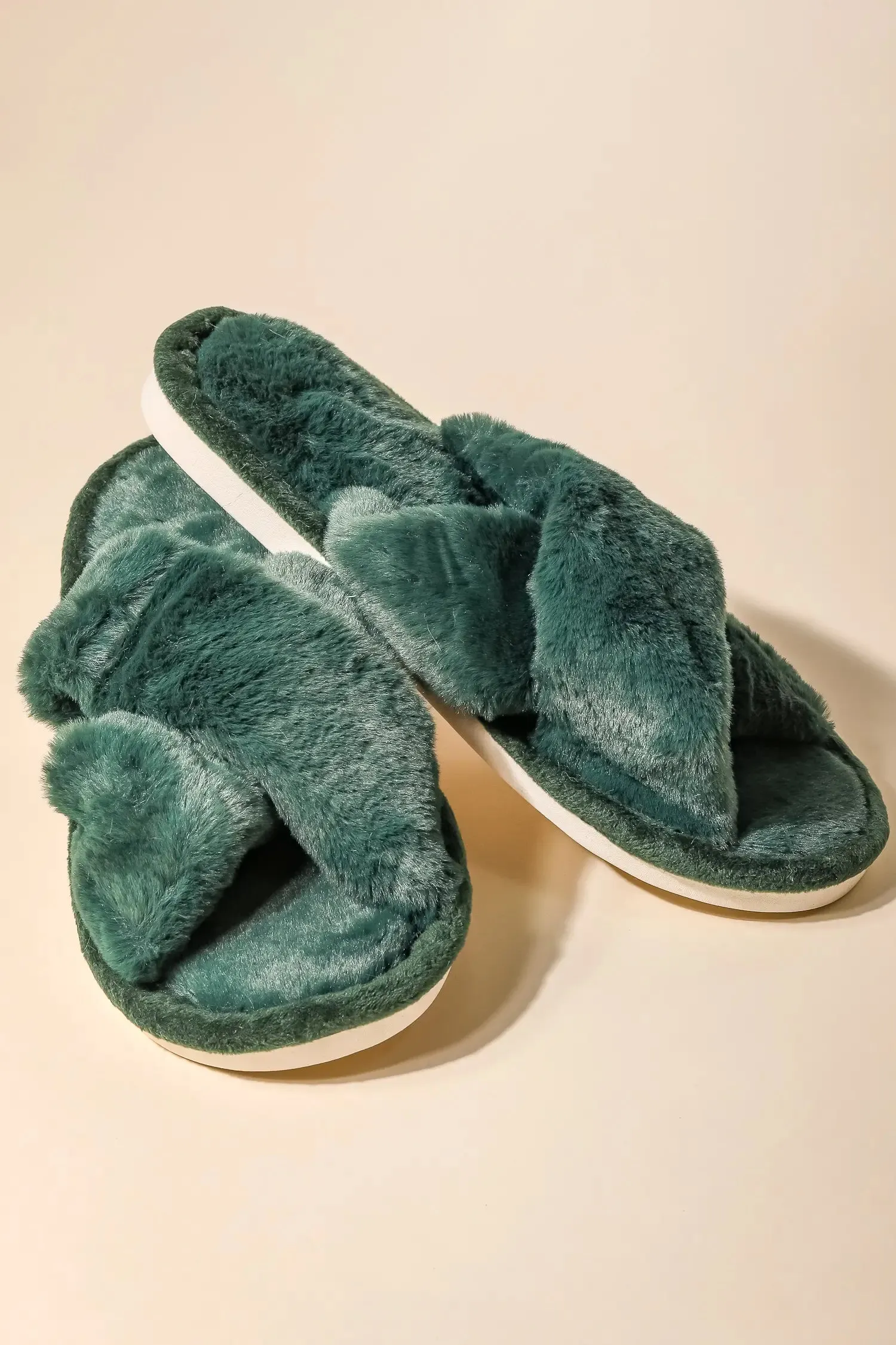 Faux Fur Open Slippers