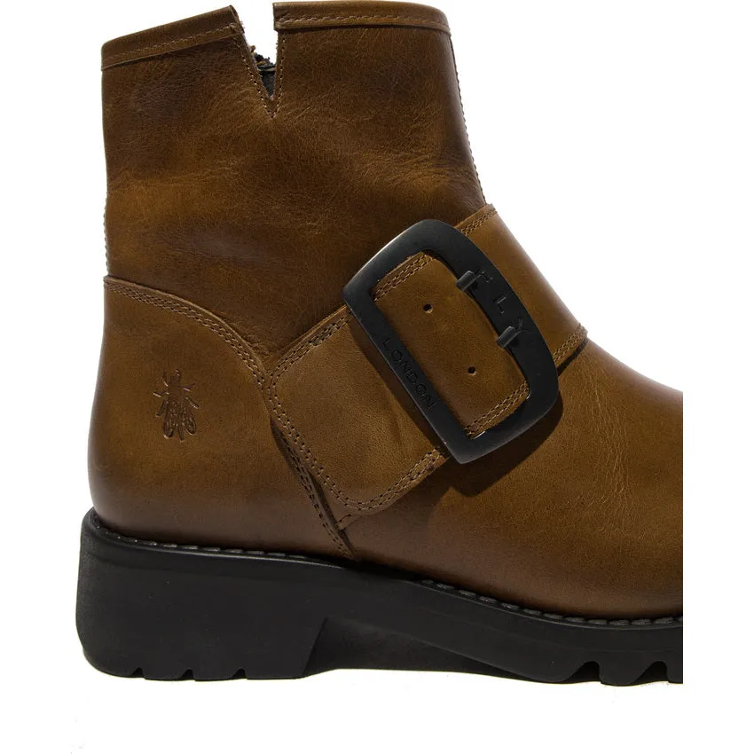 Fly London Women's RILY991FLY Leather Ankle Boots Camel Brown