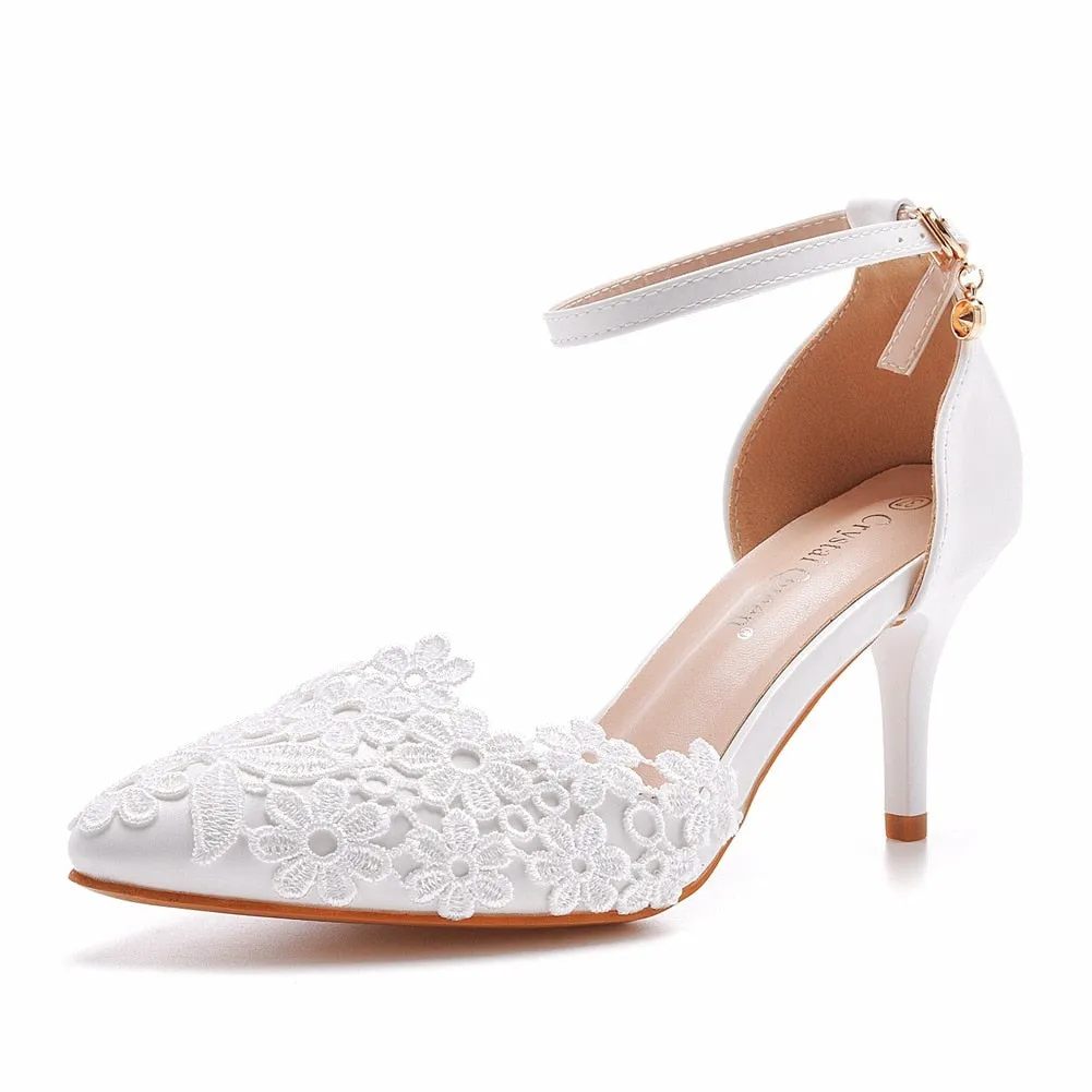 Funki Buys | Shoes | Women's Pointed Toe Lace Wedding Shoes