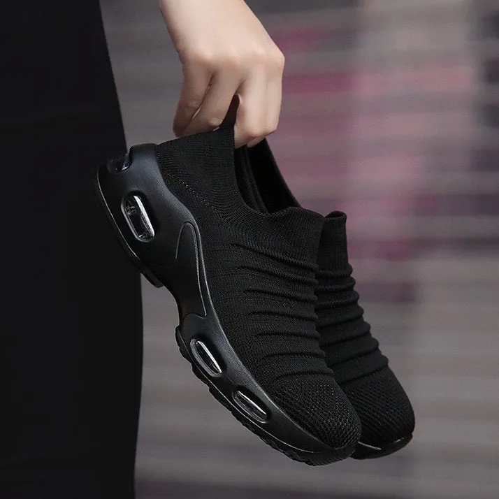 GroovyWish Orthopedic Shoes Women Breathable Slip-on Sneakers Air Cushion Mesh Leisure