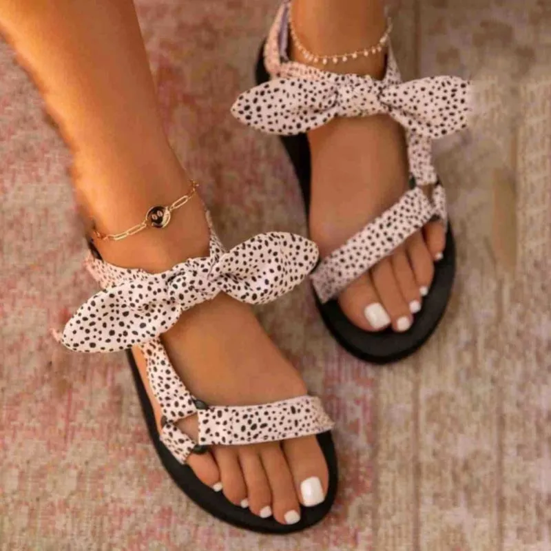 Lace Up Bow Sandals