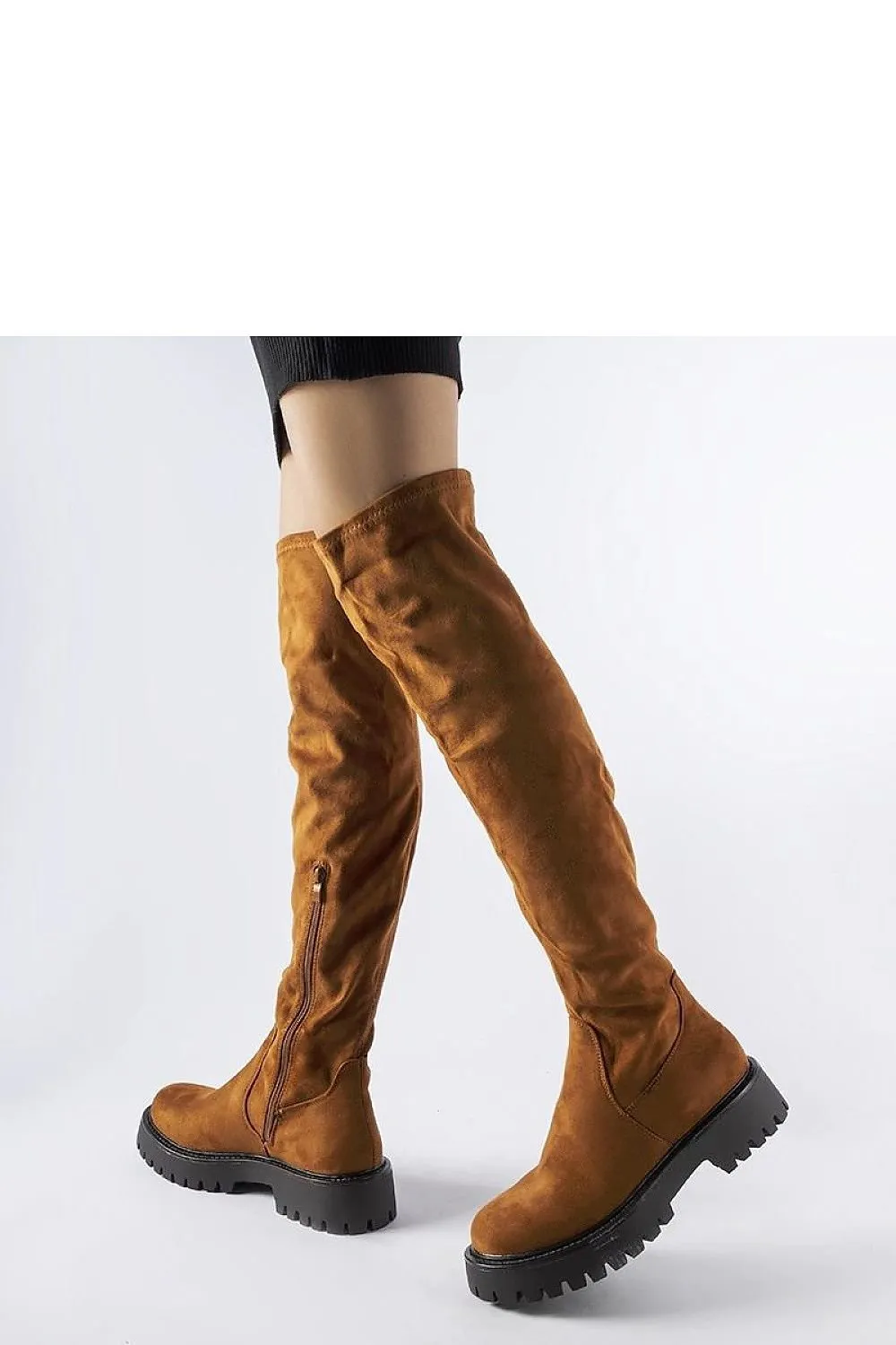 Long brown knee-high boots