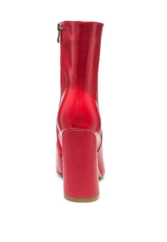 Margen Ankle-High Pointed Toe Block Heeled Boot