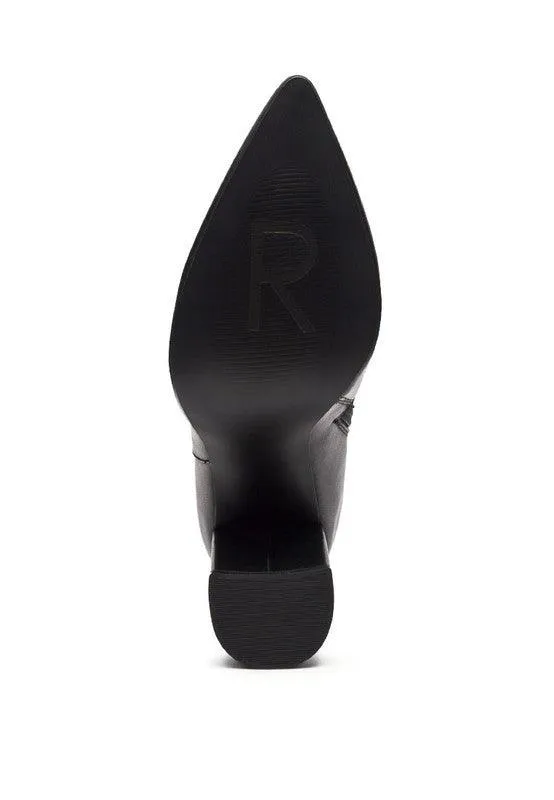 Margen Ankle-High Pointed Toe Block Heeled Boot