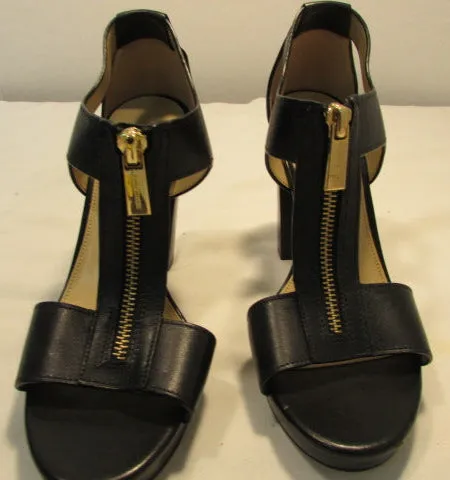 Michael Kors Black Berkley T-Strap Platform Heels