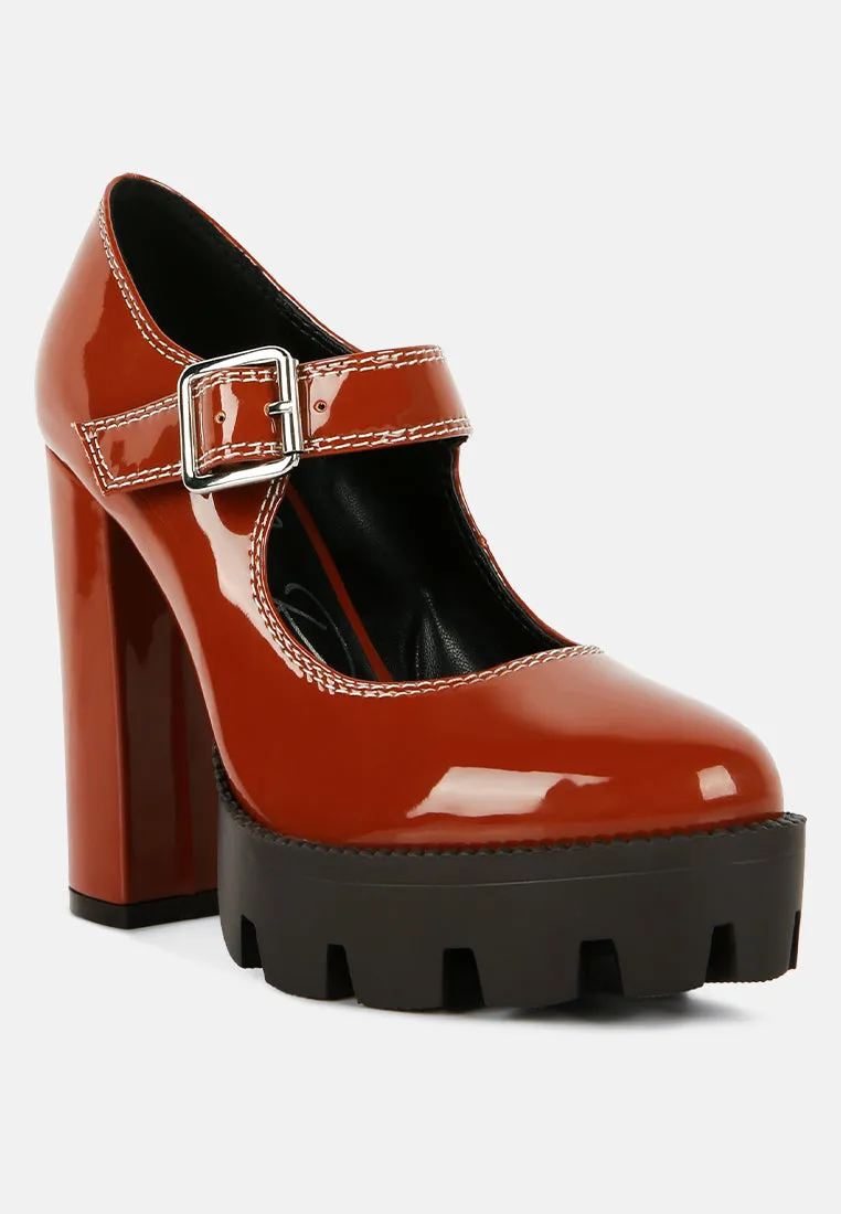 millenial bug patent high heeled mary jane shoes