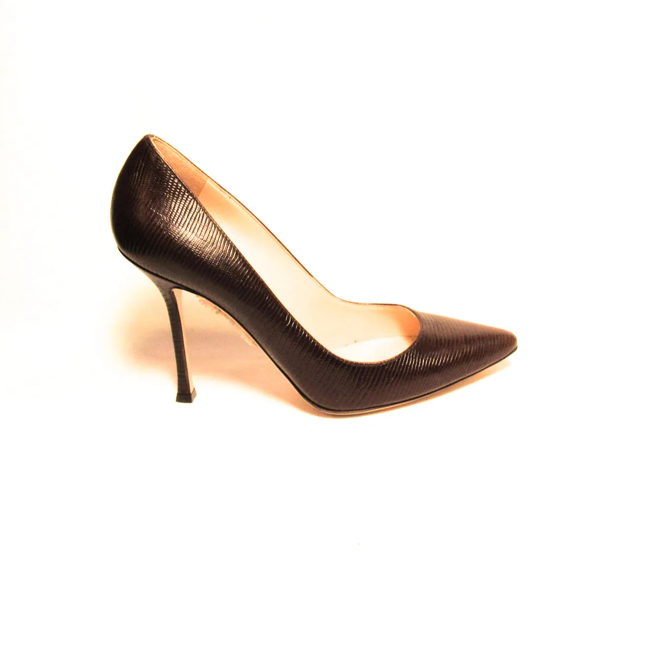 Sergio Rossi Women's Brown Pointed Toe Leather Stiletto Pumps