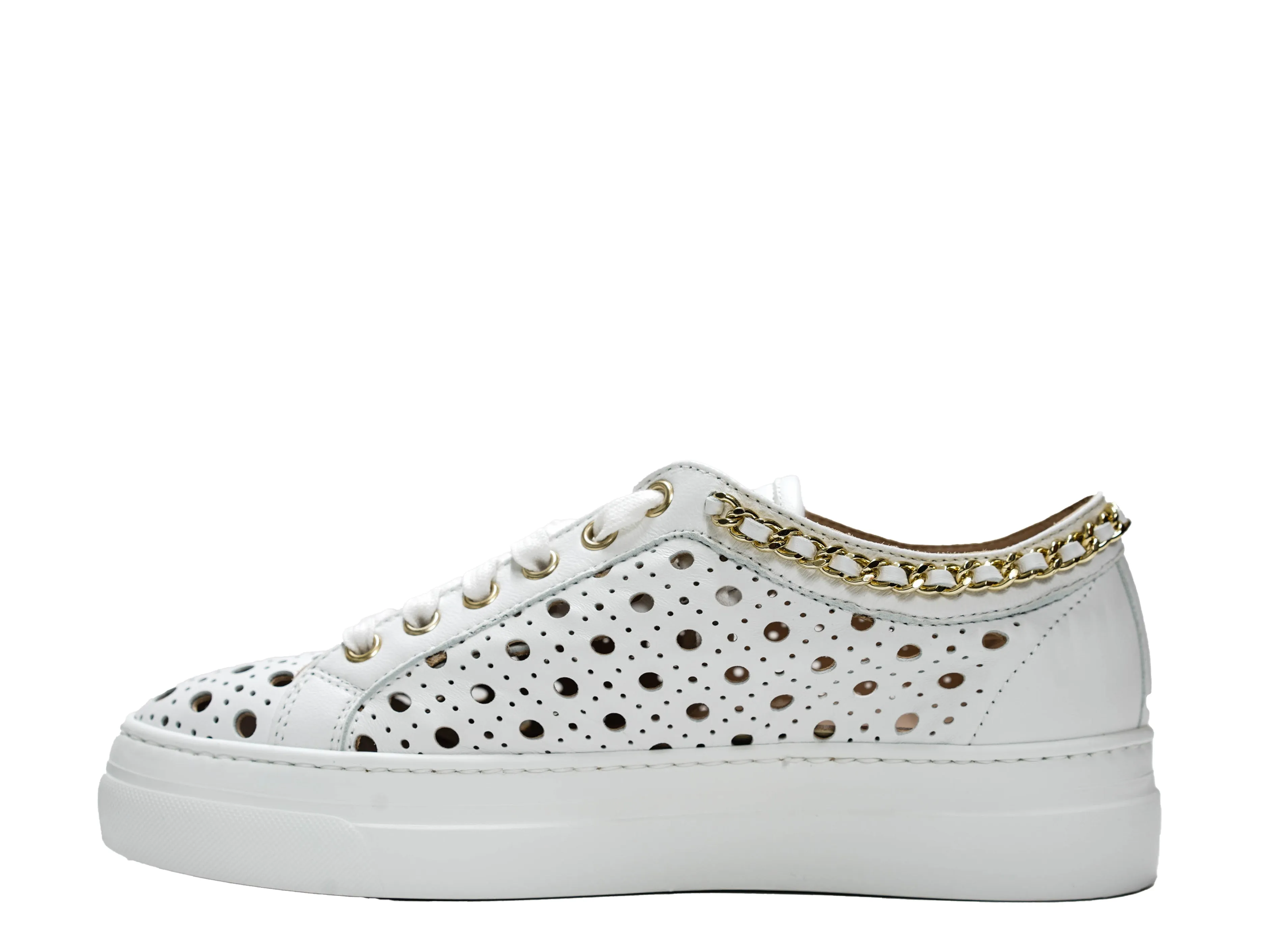 Stokton Women's White Chain Sneakers 117-D