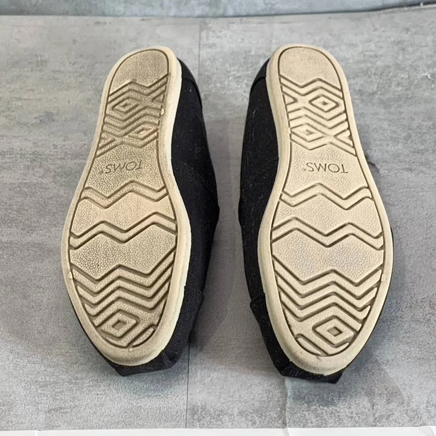 TOMS Women's Black Recycled Canvas Alpargata Square-Toe Slip-On Casual Shoes SZ  9