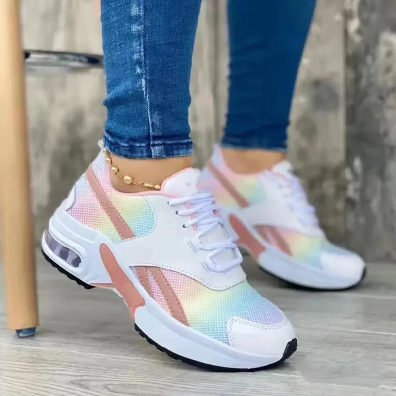 Women's Fashion Sneakers – Breathable Outdoor Running Shoes, Comfortable Casual Trainers with Air Cushion for Tennis and Everyday Wear