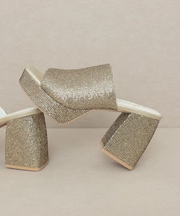 Womens Shoes Style No. Crystal - Sparkling Platform Slide